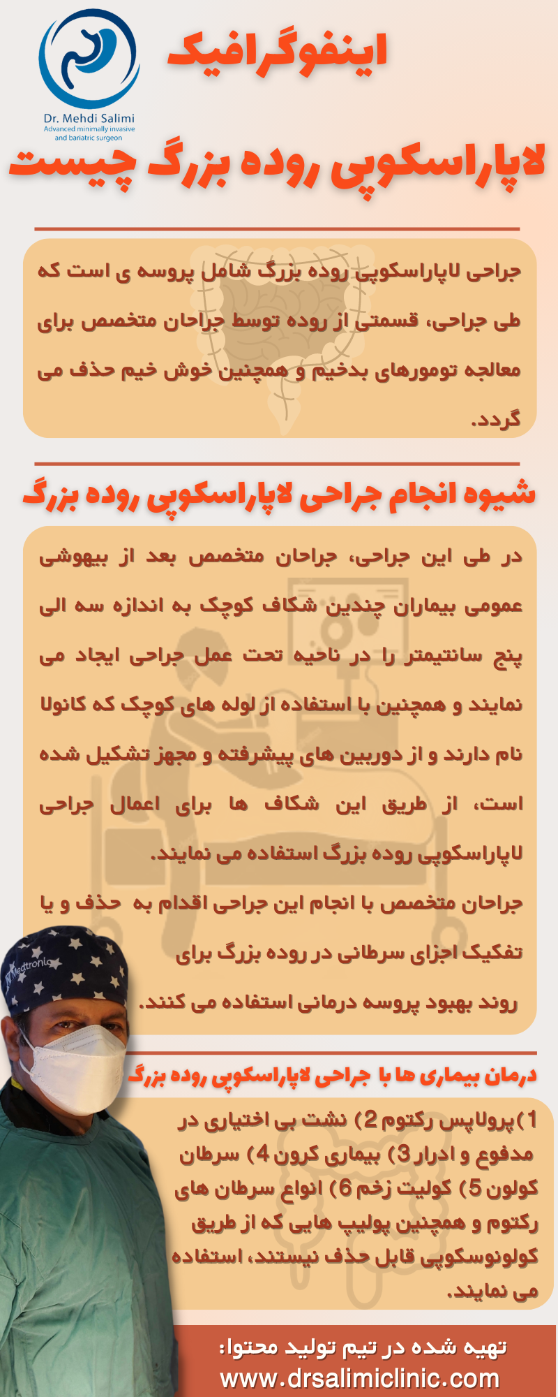 اینفوگرافیک لاپاراسکوپی روده بزرگ چیست